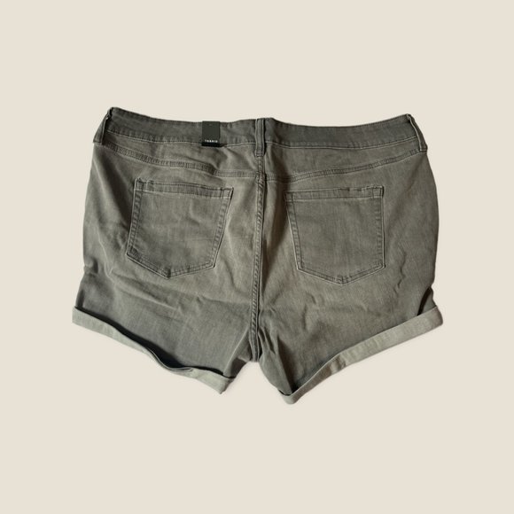 New Torrid Shortie Shorts Denim Jean size 22 Gray Distressed - Picture 4 of 5